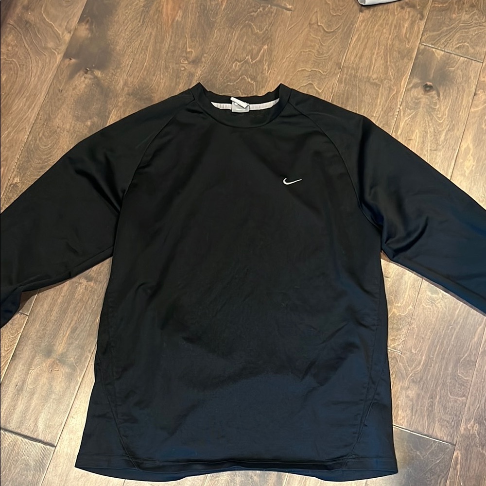 Nike Black Long Sleeve Tee Classic Crew Neck men size large